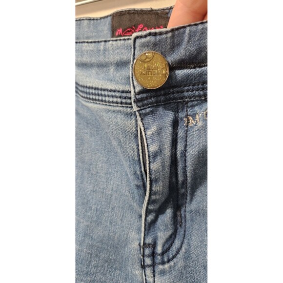 Meifanzi Designer Y2K Light Wash Skinny Japanese Jeans Blue Sequins Size 29 - Picture 4 of 16